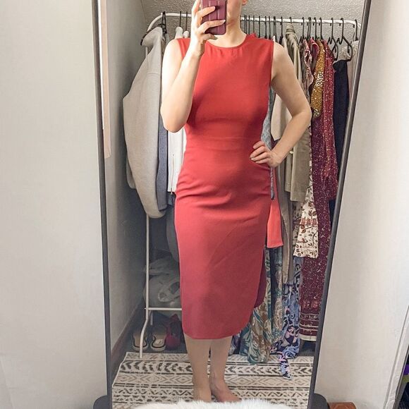 ALC Joselyn Cut Out Sheath Midi Dress Sleeveless 4 - Picture 3 of 8